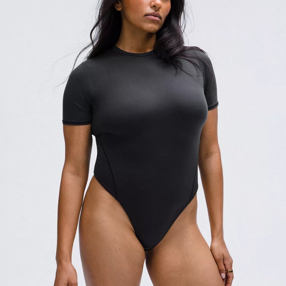 Lululemon Wundermost Soft Nulu Short-Sleeve Crew Thong Bodysuit